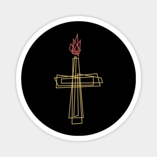 The cross of the Lord Jesus Christ and the flame of fire Magnet